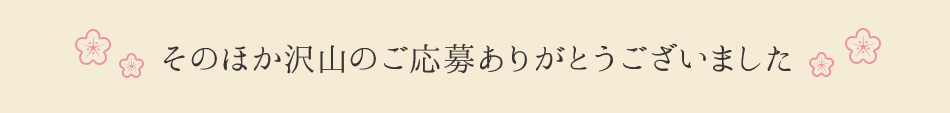 そのほか沢山のご応募ありがとうございました